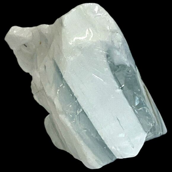 Milk Glass Clear Swirl Art Glass Cullet Glowing Manganese Slag Glass #4GX282 - Picture 5 of 7